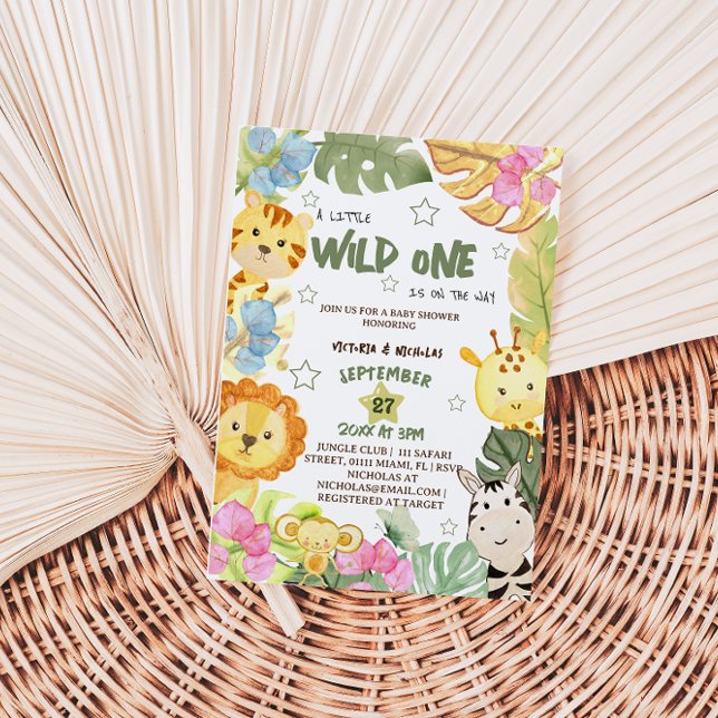 Wild One Safari Gender Neutral Baby Shower Invitation (Creator Uploaded)