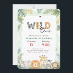 Wild One Safari Jungle Animal Boy Kid 1st Birthday Invitation<br><div class="desc">Celebrate your little explorer with this wild one first birthday invitation featuring watercolor jungle safari animals and soft botanical greenery. Perfect for a first birthday wild one party, these wild one birthday invitations blend whimsical cute boho nursery botanical charm with a modern minimal green birthday card style. Personalize the name,...</div>