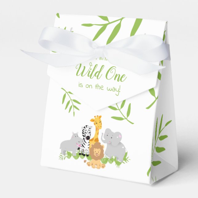 Wild One Safari Jungle Baby Shower  Favour Box (Front Side)