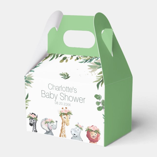 Wild One Safari Jungle Baby Shower  Favour Box (Front Side)