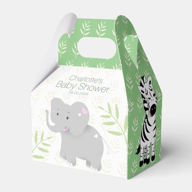Wild One Safari Jungle Baby Shower  Favour Box (Front Side)