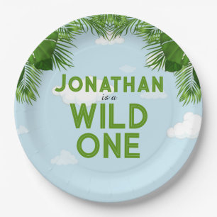 Wild One Safari Jungle Birthday Plates