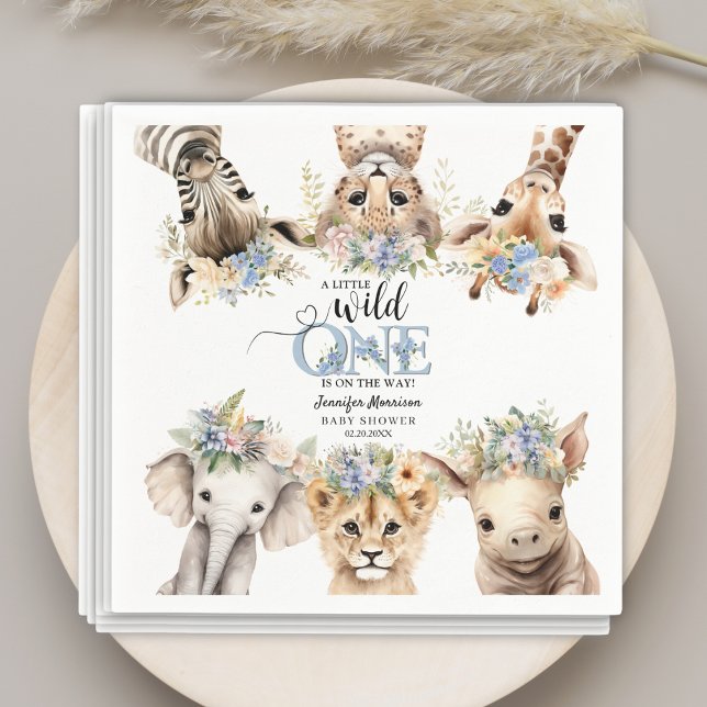 Wild One Safari Jungle Boy Baby Shower Napkins (Creator Uploaded)