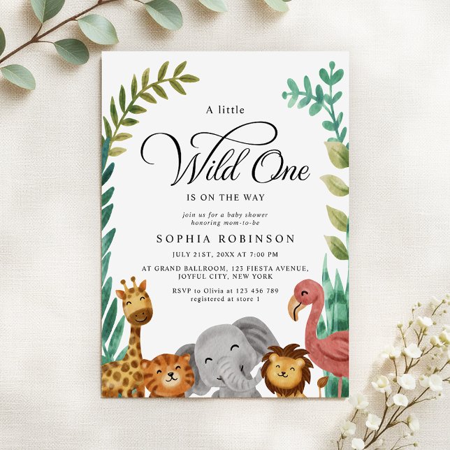 Wild One Safari Jungle Boys Baby Shower Invitation (Creator Uploaded)
