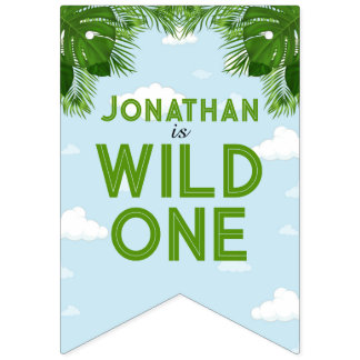 Wild One Safari Jungle Theme Birthday Banner