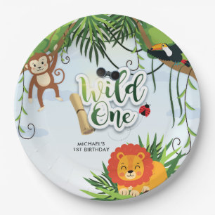 Wild One Safari Jungle Tropical Baby Shower Paper Plate
