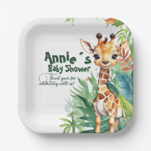 Wild One Safari Theme, Jungle, Watercolor Safari  Paper Plate