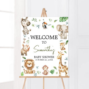 Wild One Safari Welcome Baby Shower Poster