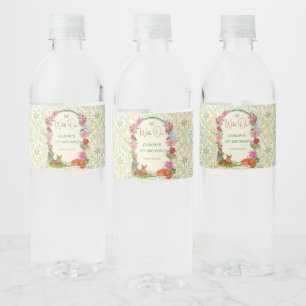 Wild One Secret Garden Woodland Birthday Water Bottle Label