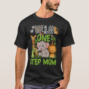 Wild One Step Mum Zoo Birthday Safari Jungle Anima T-Shirt