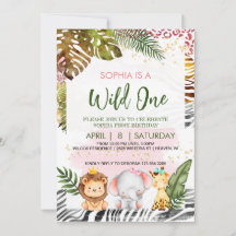 Wild One Theme Birthday Invitation