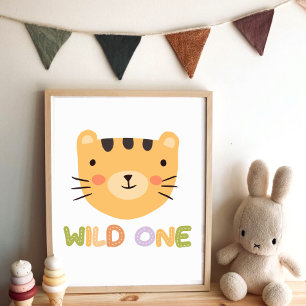 Wild One Tiger Baby Nursery  Poster