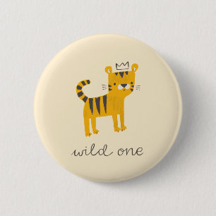 Wild One Tiger Cat 6 Cm Round Badge