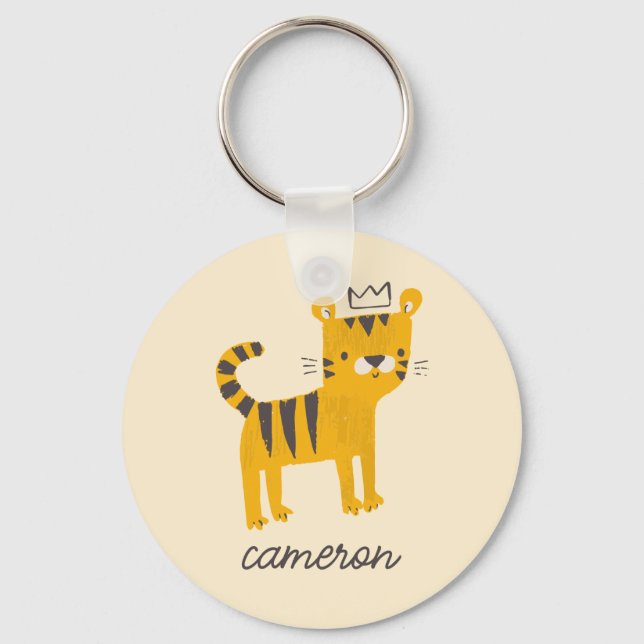 Wild One Tiger Cat Key Ring (Front)