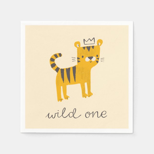 Wild One Tiger Cat Napkin (Front)