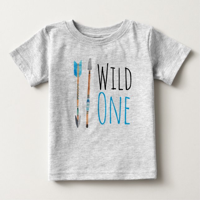 Wild one tribal birthday boy shirt (Front)