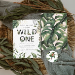 Wild One Tropical Greenery 1st Birthday  Invitation<br><div class="desc">This birthday party invitation features beautiful lush tropical greenery framing your details. Simple yet elegant these designs are perfect for any celebration. These designs can be personalised for your special occasion and would be perfect for your wedding, bridal shower, engagement party, birthday party and many more special occasions. Add your...</div>