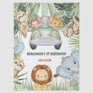 Wild One Tropical Jungle Animals Birthday Tissue Paper