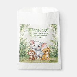 Wild One Tropical Jungle Baby Shower Thank You Fav Favour Bags