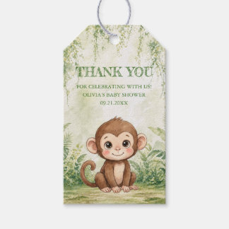 Wild One Tropical Jungle Baby Shower Thank You Gift Tags