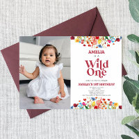 Wild One Wildflower Photo First 1st Birthday Party