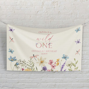 Wild One Wildflower Wild Flower 1st Birthday Party Banner