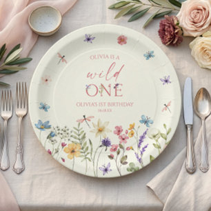 Wild One Wildflower Wild Flower 1st Birthday Party Paper Plate