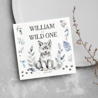 Wild One wolf themed birthday party tableware