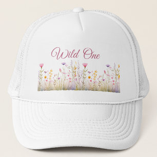 Wild One Women's Hat, Boho Wildflower Garden Trucker Hat