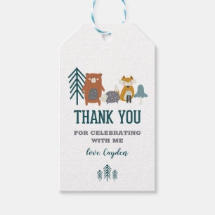 Wild One Woodland Animal First Birthday favour Gift Tags