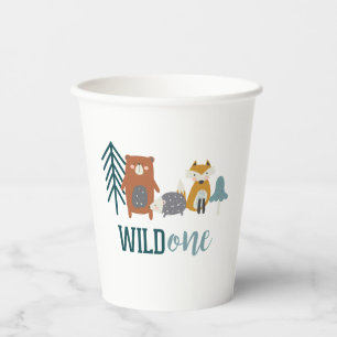 Wild One Woodland Animal First Birthday Paper Cups