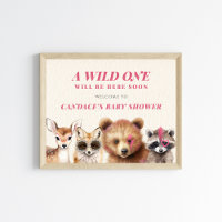 Wild One Woodland Animals Baby Shower Welcome