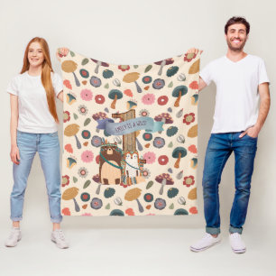Wild One Woodland Animals Blanket 1st Birthday