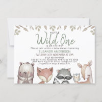 Wild One Woodland Animals Foliage Baby Shower