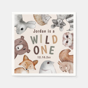  Wild One Woodland Animals Party Napkin