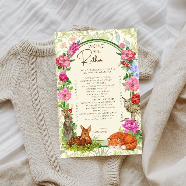 Wild One Woodland Birthday Party Game (Creator Uploaded)