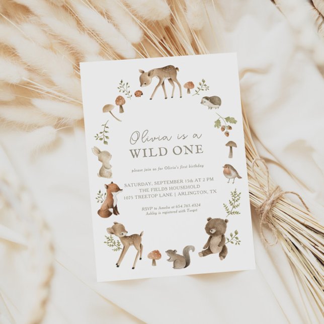 Wild One Woodland Birthday Party Invitation (Creator Uploaded)