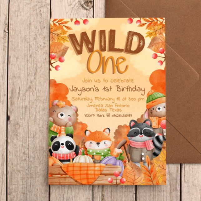 Wild One Woodlands 1st Birthday Invitation (Creator Uploaded)