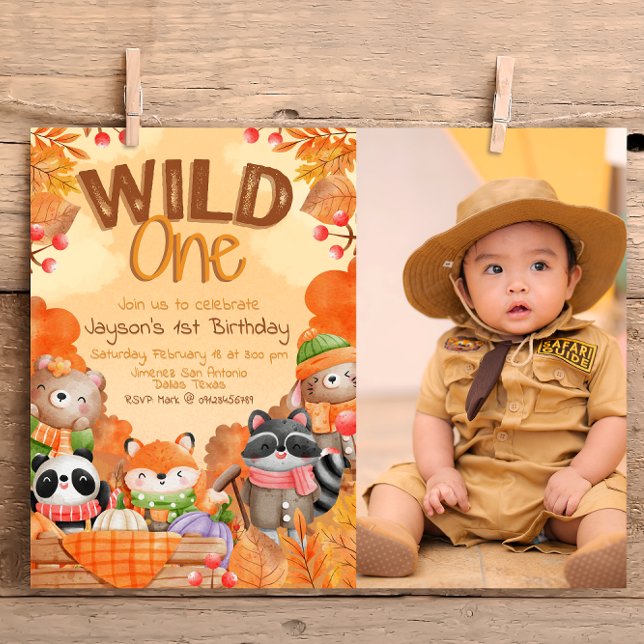 Wild One Woodlands Invitation with Photo (Creator Uploaded)