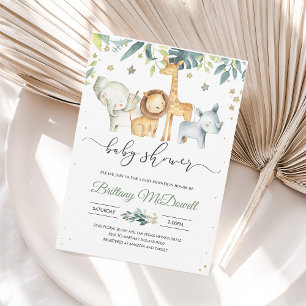 Wild oneafari Gender Neutral Baby Shower Invite