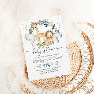 Wild oneafari Gender Neutral Baby Shower Invite