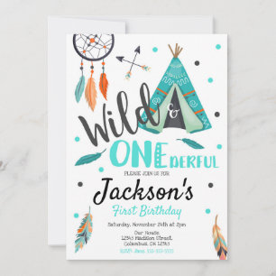 Wild & ONEderful Dreamcatcher Birthday Invitation