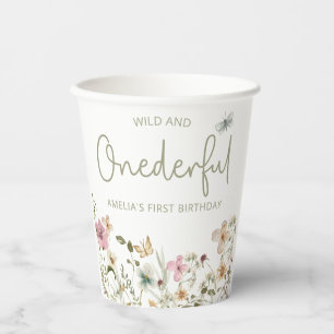Wild & Onederful Wildflower 1st Birthday Party Paper Cups