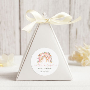 Wild & Onederful Wildflower Rainbow 1st Birthday Classic Round Sticker