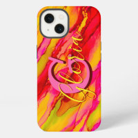 Wild Orange and Fuscia Alcohol Ink