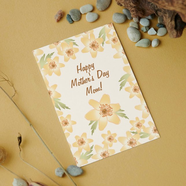 Wild Orange Anemone Flowers - Mother's Day card.. Card (Creator Uploaded)