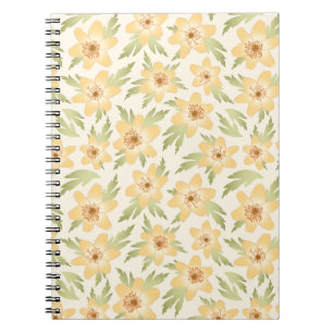 Wild Orange Anemone Flowers - seamless pattern. Notebook
