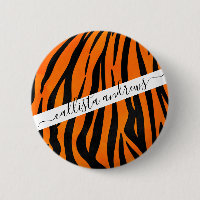 Wild Orange Black Tiger Stripes Animal Print