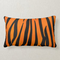 Wild Orange Black Tiger Stripes Animal Print