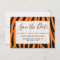 Wild Orange Black Tiger Stripes Animal Print